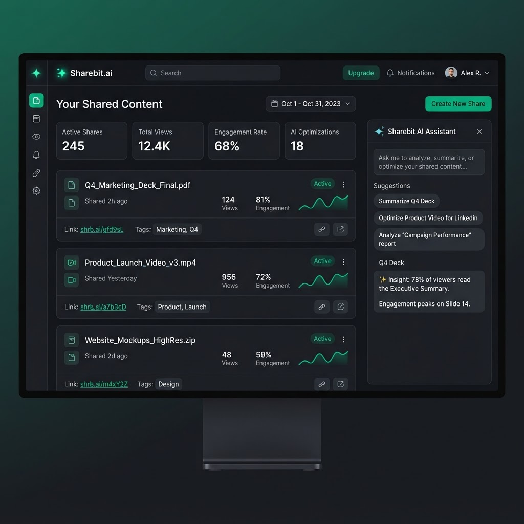 Sharebit product interface